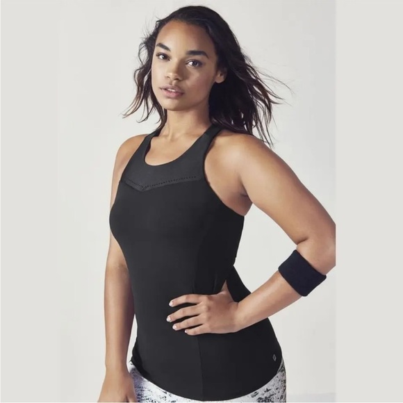 Fabletics Women's Black Alba Racerback Fitted Workout Tank Top - Picture 1 of 4